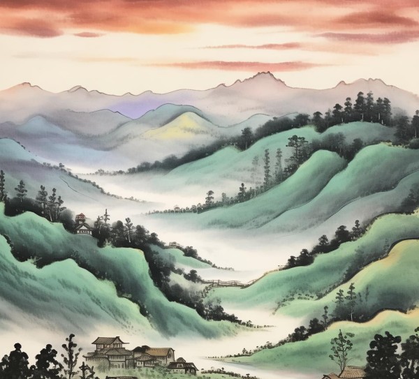 墨染乡愁，家乡画卷的诗意之旅,画卷中的诗意—我的家乡风景,画卷,诗意,和谐,第1张