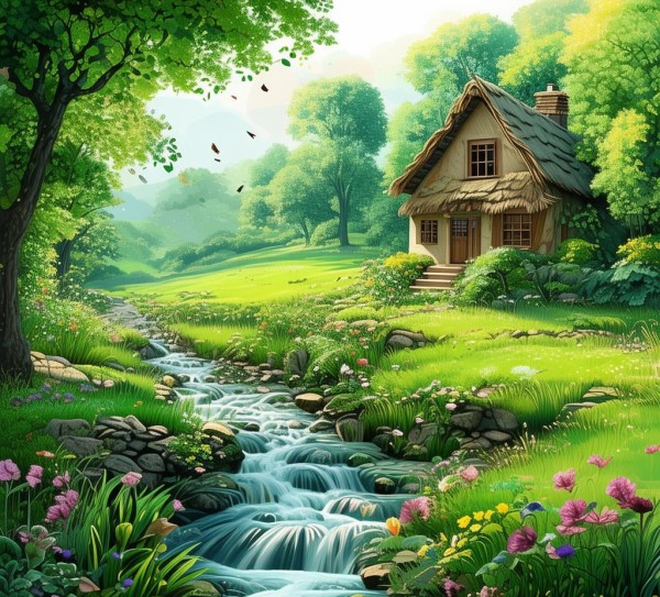 诗意栖息在绿色画卷之间,绿色画卷中的诗意栖息,画卷,诗意,自由,第1张