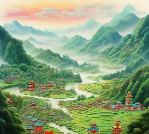 广西山水画卷，多彩风情长卷,广西家乡的画卷，一幅多彩的山水风情画,画卷,魅力,多彩,第1张