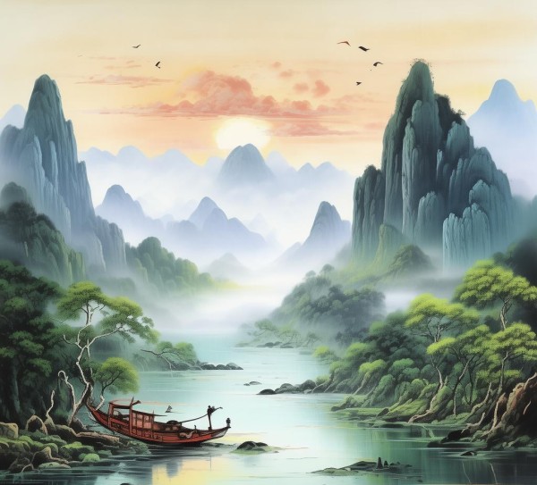 诗意山水，意境悠远——写景佳句鉴赏之旅,山水画卷，诗意盎然——写景的优美句子赏析,画卷,魅力,诗意,第1张
