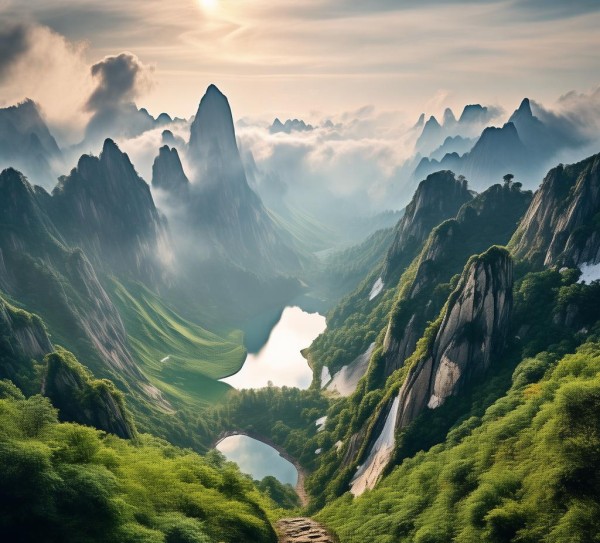 庐山诗意画卷，自然与人文的交融,庐山风光，诗意盎然的山水画卷,画卷,魅力,诗意,第1张